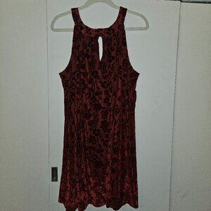 🤩3/$15! "Just Found" Maroon Halter-Esque Maroon Velvety Overlay Dress (3X)